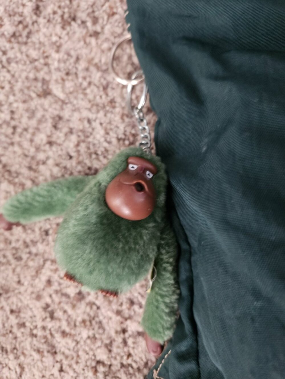 Kipling Original Flap Backpack – Green with Monkey Keychain - Picture 2 of 5